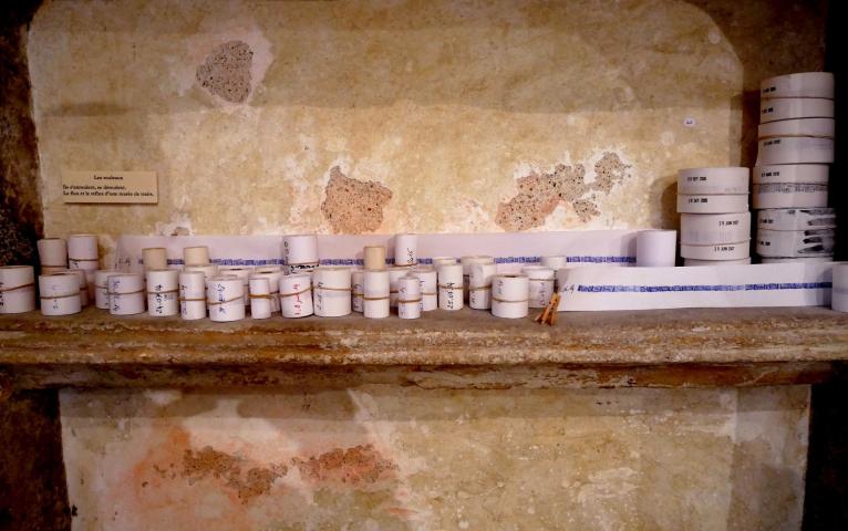 Rouleaux de traits, église de Portbail, juin 2018