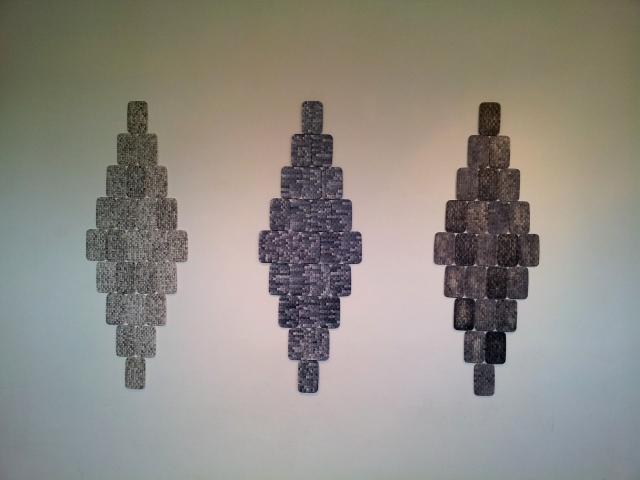 Assemblage plaques de plâtre peintes, galerie Art