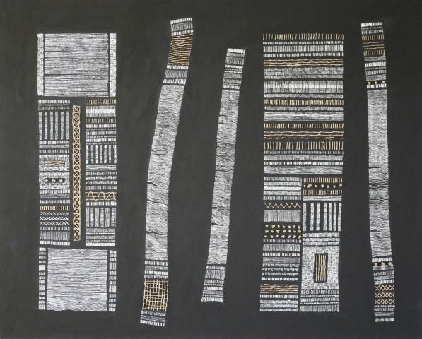 Traits peints et brodés